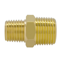 123-N4-N5 FLOFLEX BRASS PIPE FITTING REDUCING HEX NIPPLE 1/2" MALE X 3/4" MALE NPT